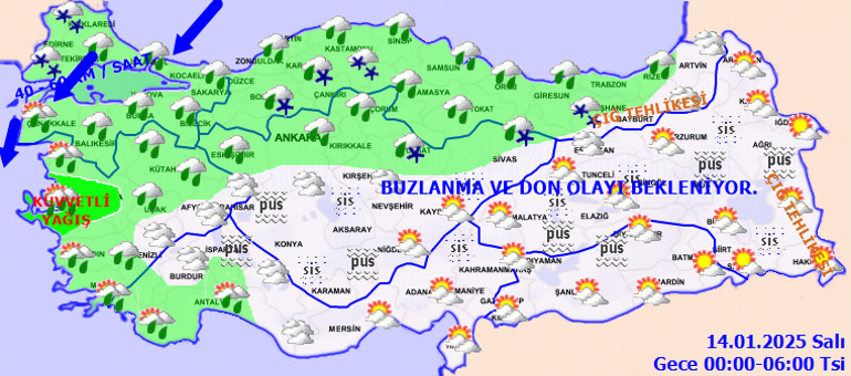 son dakika kar yagisi uyarisi meteoroloji hava durumu tahminlerini il il yayinladi yarin M6SFQVOI