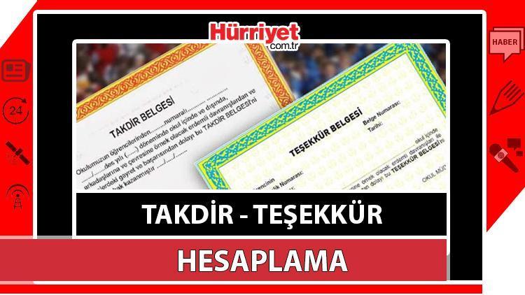 takdir ve tesekkur belgesi kac puanla alinir 2025 5678 ve lise takdir tesekkur hesaplama 536IBLRM