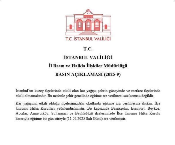 İstanbul Beylikdüzü okullar tatil mi? 11-12 Şubat 2025 bugün ve yarın Beylikdüzü'nde kar tatili var mı? İstanbul Valiliği kar tatili açıklaması 3 istanbul beylikduzu okullar tatil mi 11 12 subat 2025 bugun ve yarin beylikduzunde kar tatili Z1G4TkgF