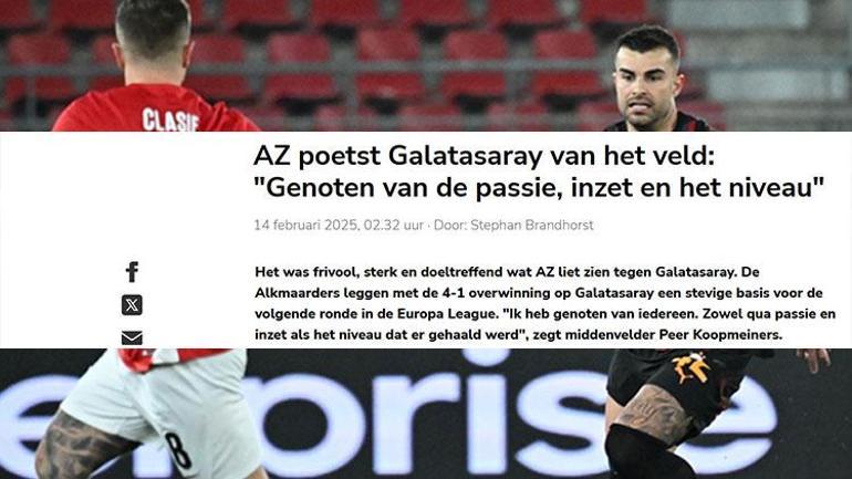Az Alkmaar Galatasaray maçı Hollanda'da manşet oldu! 'Yerle bir etti' 1 az alkmaar galatasaray maci hollandada manset oldu yerle bir etti 0