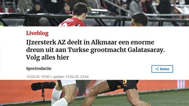 Az Alkmaar Galatasaray maçı Hollanda'da manşet oldu! 'Yerle bir etti' 3 az alkmaar galatasaray maci hollandada manset oldu yerle bir etti 2 cyAsTc4c