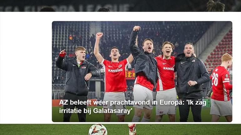 Az Alkmaar Galatasaray maçı Hollanda'da manşet oldu! 'Yerle bir etti' 6 az alkmaar galatasaray maci hollandada manset oldu yerle bir etti 5 aMep7DwA