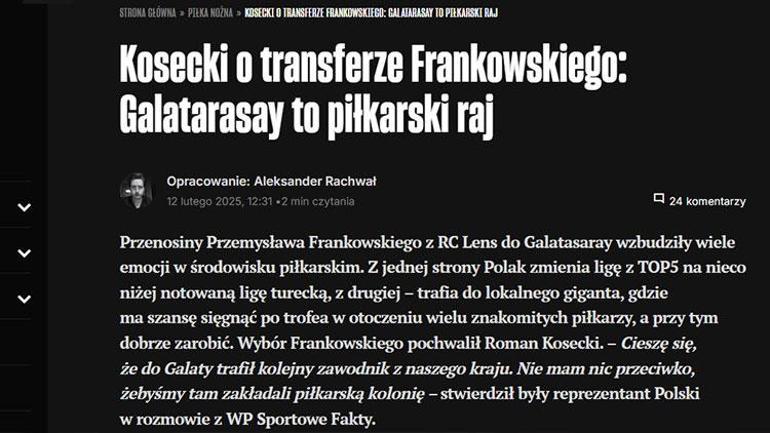 Galatasaray'ın yeni transferi Frankowski hakkında Roman Kosecki konuştu! 'Bir futbol cenneti' 1 galatasarayin yeni transferi frankowski hakkinda roman kosecki konustu bir futbol cenneti 0 jFRJyHRr